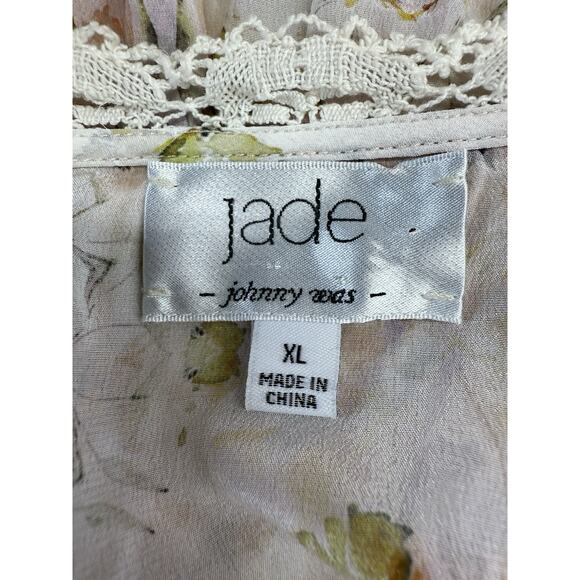 Johnny Was Silk Floral Maxi Dress Boho Kimono Sleeve Flowy Size XL - Picture 13 of 14